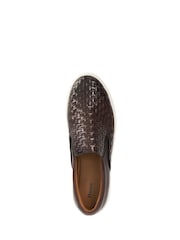 Dune London Brown Tayo Woven Slip On Trainers - Image 5 of 6
