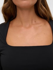 VERO MODA Black Square Neck Long Sleeve Top - Image 4 of 5