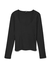 VERO MODA Black Square Neck Long Sleeve Top - Image 5 of 5
