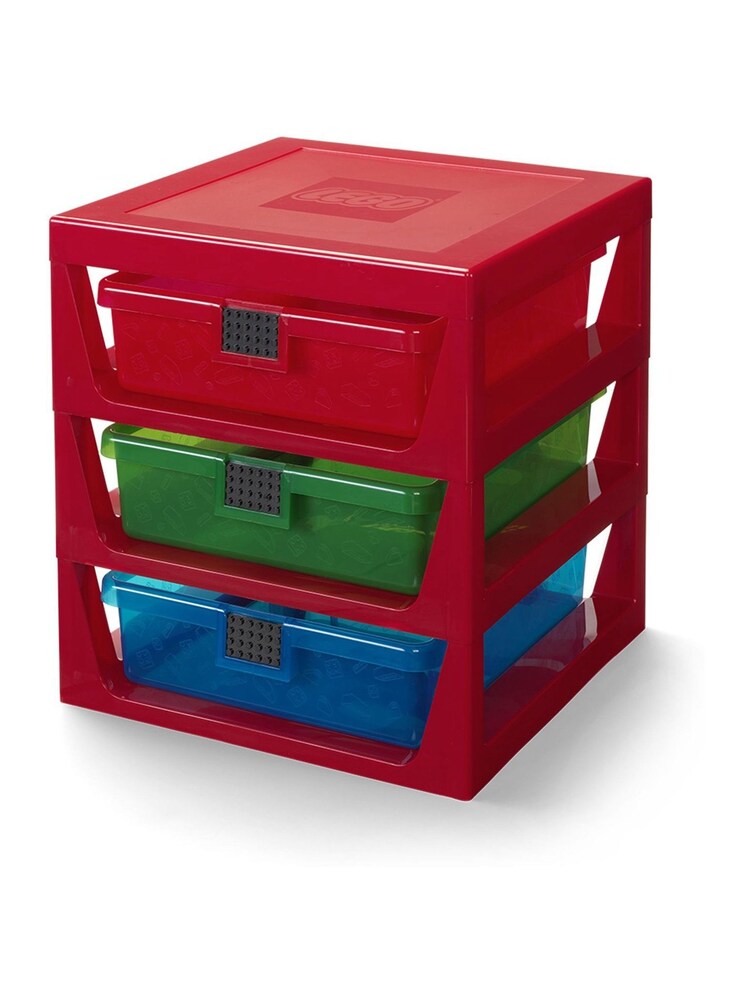LEGO Bright Red 3 Drawer Rack - Image 1 of 5