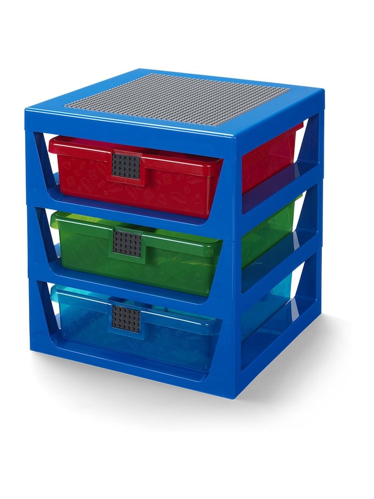 LEGO Bright Blue 3 Drawer Rack - Image 1 of 4
