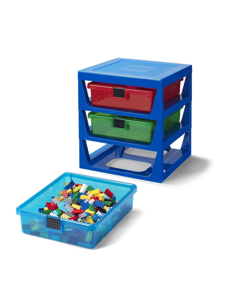 LEGO Bright Blue 3 Drawer Rack - Image 2 of 4