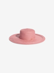 Lipsy Pink Oversized Paper Raffia Hat - Image 1 of 4