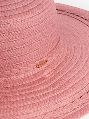 Lipsy Pink Oversized Paper Raffia Hat - Image 3 of 4