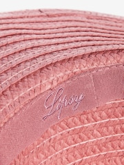 Lipsy Pink Oversized Paper Raffia Hat - Image 4 of 4