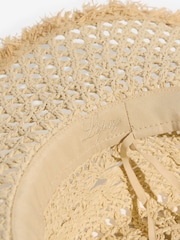 Lipsy Natural Openwork Flower Floppy Hat - Image 7 of 7