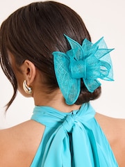 Lipsy Turquoise Blue Fascinator Hair Clip - Image 1 of 5