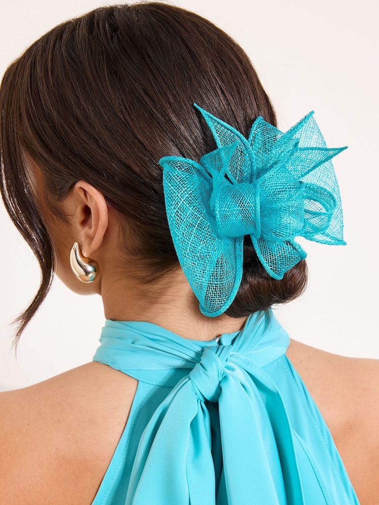 Lipsy Turquoise Blue Fascinator Hair Clip - Image 1 of 5