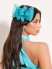 Lipsy Turquoise Blue Fascinator Hair Clip - Image 2 of 5