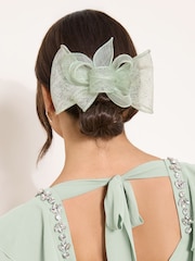 Lipsy Sage Green Fascinator Hair Clip - Image 2 of 5