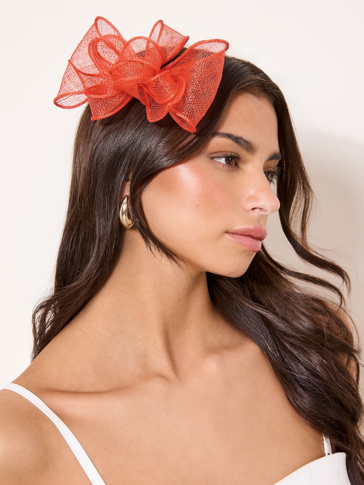 Lipsy Orange Fascinator Hair Clip - Image 1 of 5