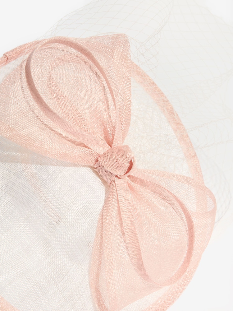 Lipsy Pink and Cream Bow Disk Fascinator Headband - Image 5 of 5