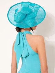 Lipsy Turquoise Blue Oversized Loop Disk Fascinator Headband - Image 2 of 5
