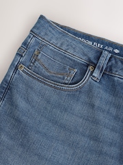 Blue Denim Slim Fit Motionflex Jeans With Linen - Image 10 of 12