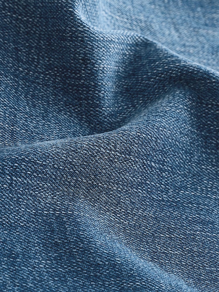 Blue Denim Slim Fit Motionflex Jeans With Linen - Image 12 of 12