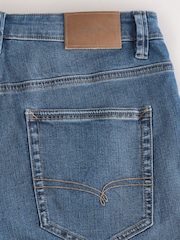 Blue Denim Slim Fit Motionflex Jeans With Linen - Image 9 of 12