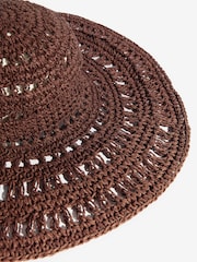 Schokoladenbraun - Friends Like These Openwork Floppy Beach Hat - Bild 4 von 4