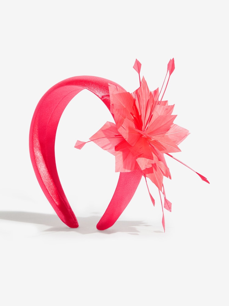 Friends Like These Pink 3D Floral Padded Fascinator Headband - Image 5 of 5 Friends Like These Pink 3D Floral Padded Fascinator Headband - Image 5 of 5