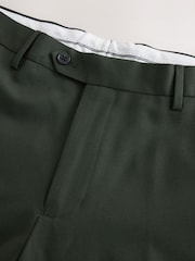 Olive Green Slim Fit Textured Suit Trousers - Image 4 of 5