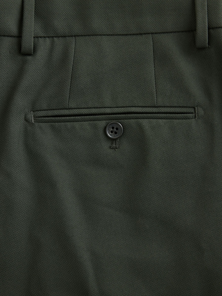 Olive Green Slim Fit Textured Suit Trousers - Image 5 of 5 Olive Green Slim Fit Textured Suit Trousers - Image 5 of 5