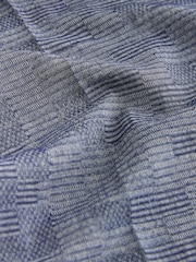 Blue Relaxed Fit Check Cotton Rich Texture Suit Trousers - Image 7 of 9
