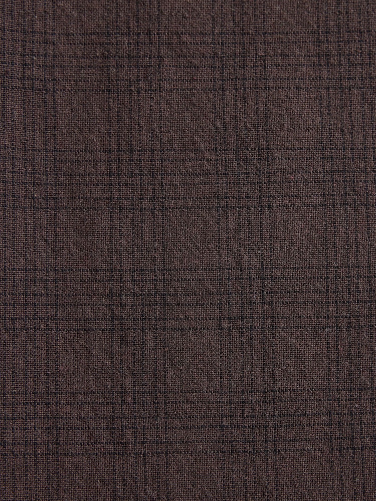 Brown Relaxed Fit Cotton Blend Textured Check Suit Trousers - Image 9 of 9 Brown Relaxed Fit Cotton Blend Textured Check Suit Trousers - Image 9 of 9