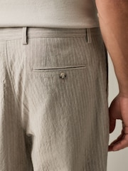 Stone - Relaxte pasvorm, katoenmix, gestreepte pantalon - Afbeelding 6 van 11