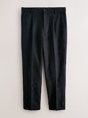 Negru - Relaxed Fit Tapestry Pattern Texture Cotton Rich Suit Trousers - Imaginea 1 din 6