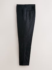 Negru - Relaxed Fit Tapestry Pattern Texture Cotton Rich Suit Trousers - Imaginea 2 din 6