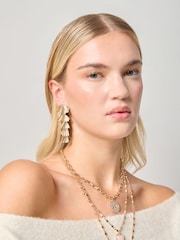 Aela Gold Tone Petal Drop Earrings - Image 1 of 3