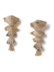 Aela Gold Tone Petal Drop Earrings - Image 2 of 3