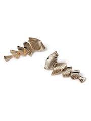 Aela Gold Tone Petal Drop Earrings - Image 3 of 3