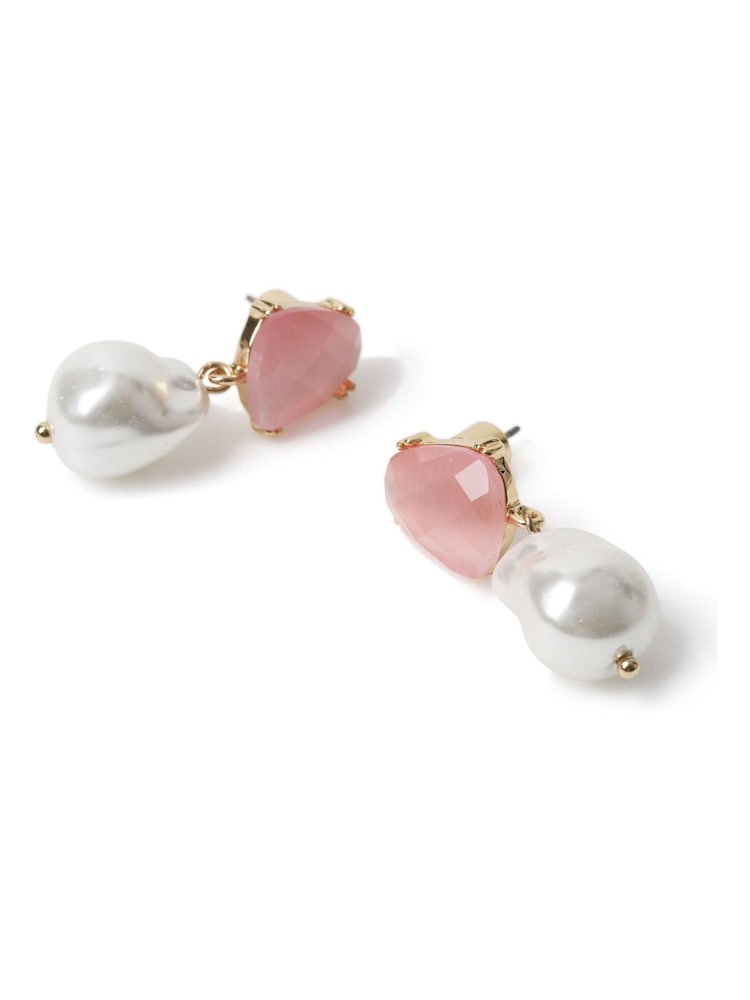 Aela Pink Pearl Effect Drop Earrings - Image 3 of 3