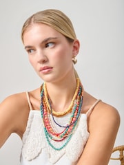 Aela Statement Beaded Multirow Necklace - Image 3 of 3