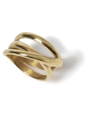 Aela Stainless Steel Wrap Gold Tone Ring - Image 1 of 2