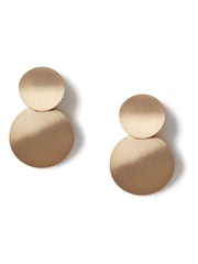 Aela Gold Tone Brushed Drop Earrings - Image 1 of 2