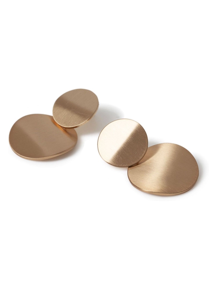 Aela Gold Tone Brushed Drop Earrings - Image 2 of 2