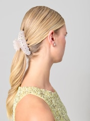 Aela Cream Resin Rhinestone Hair Claw - Imagen 1 de 3
