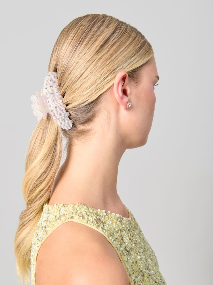 Aela Cream Resin Rhinestone Hair Claw - Imagen 1 de 3 Aela Cream Resin Rhinestone Hair Claw - Imagen 1 de 3