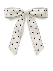 Aela White Polka Dot Hair Bow - Image 1 of 2