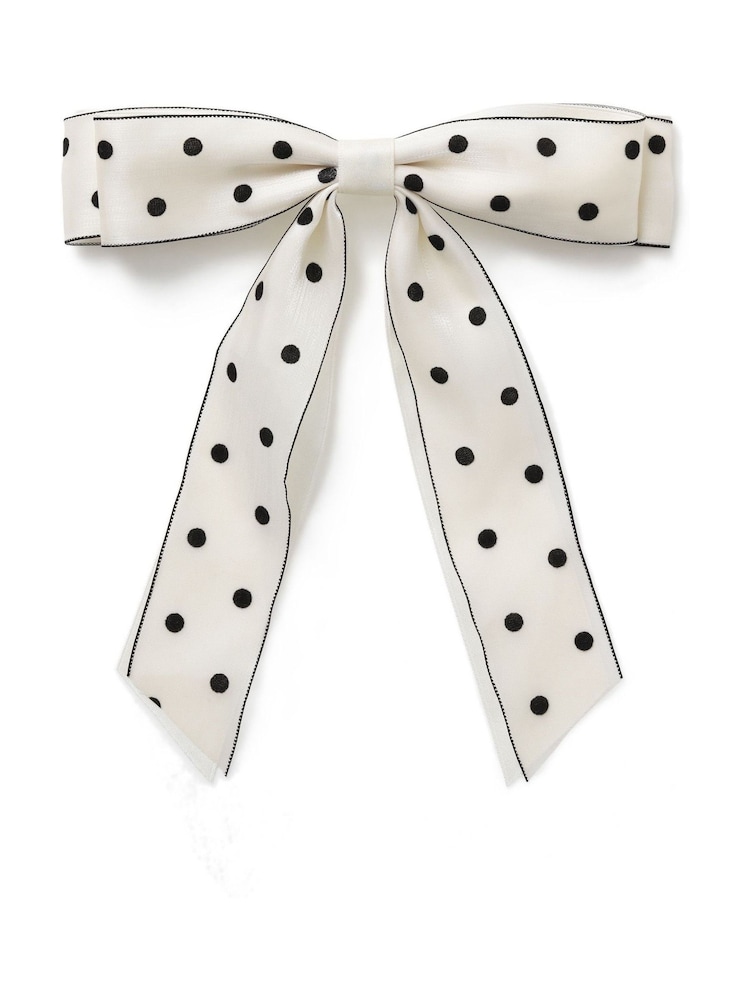 Aela White Polka Dot Hair Bow - Image 1 of 2