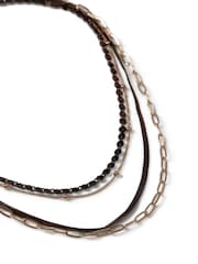 Aela Multirow Chain Brown Necklace - Image 2 of 2