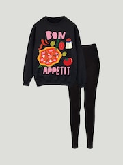 Brands In Black Bon Appetit Sweatshirt and Leggings Set - Image 1 of 3
