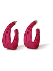 Aela Matte Multirow Hoop Pink Earrings - Image 2 of 3