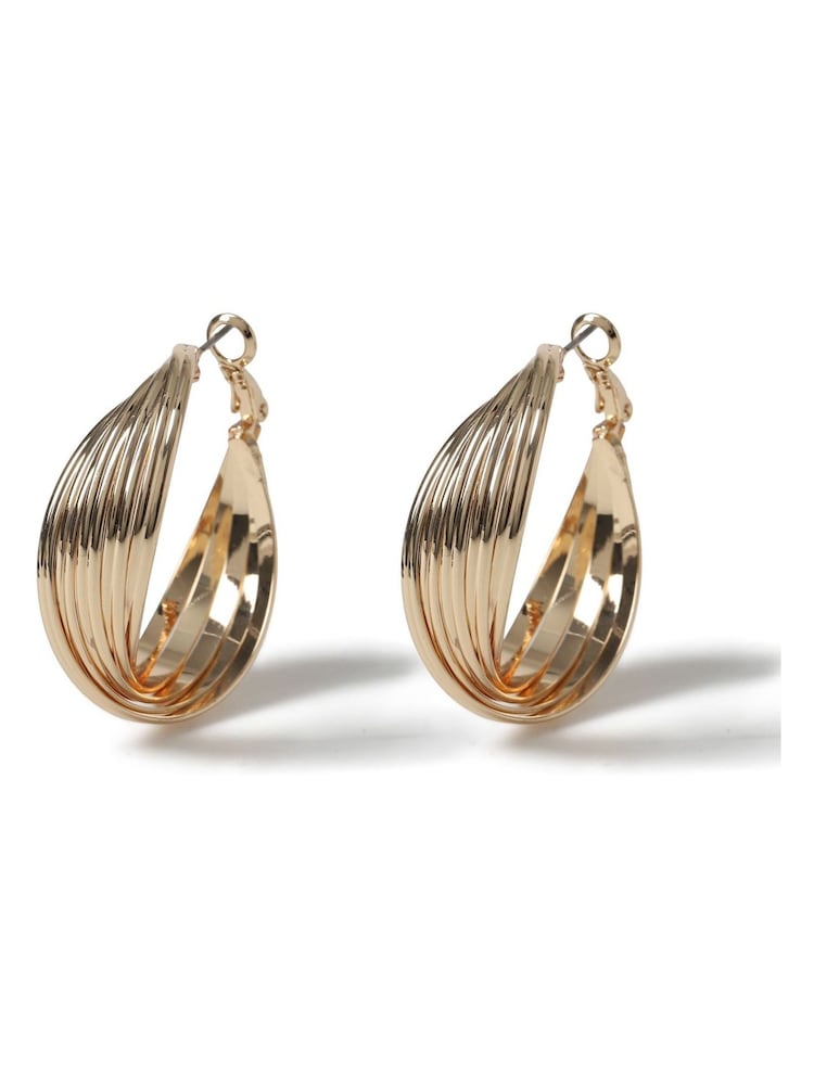 Aela Twist Hoop Gold Tone Earrings - Image 1 of 3
