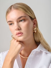 Aela Twist Hoop Gold Tone Earrings - Image 3 of 3