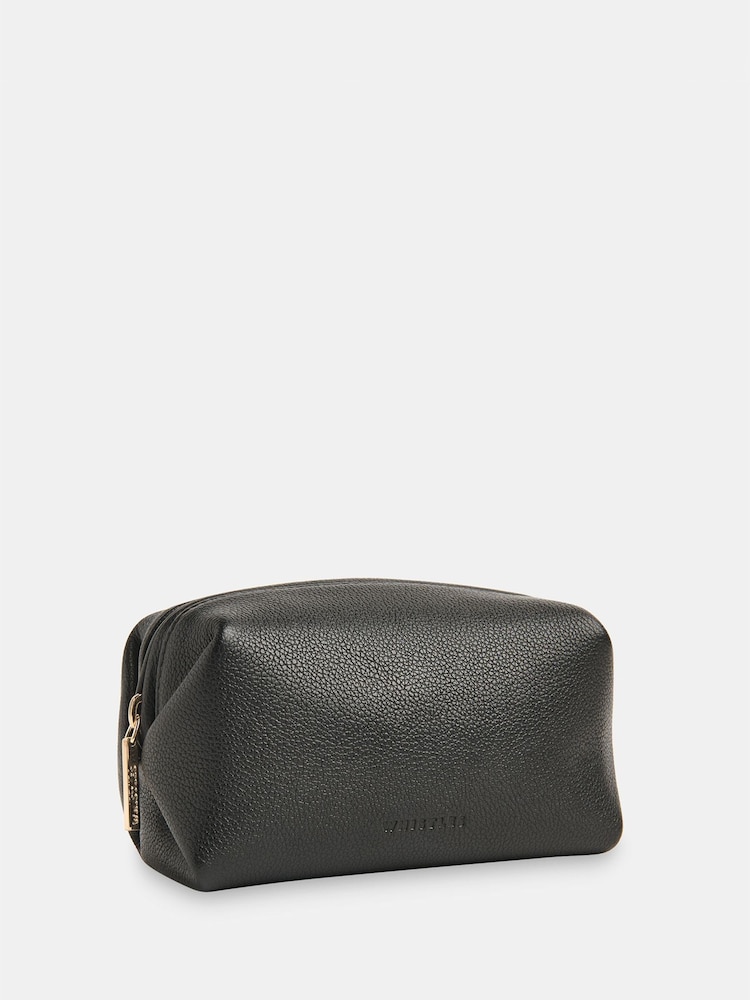Whistles Black Ria Mini Leather Zip Pouch - Image 4 of 4