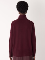Whistles Red Cashmere Seam Roll Neck Knit Jumper - Image 2 of 5