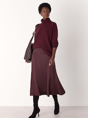Whistles Red Cashmere Seam Roll Neck Knit Jumper - Image 3 of 5