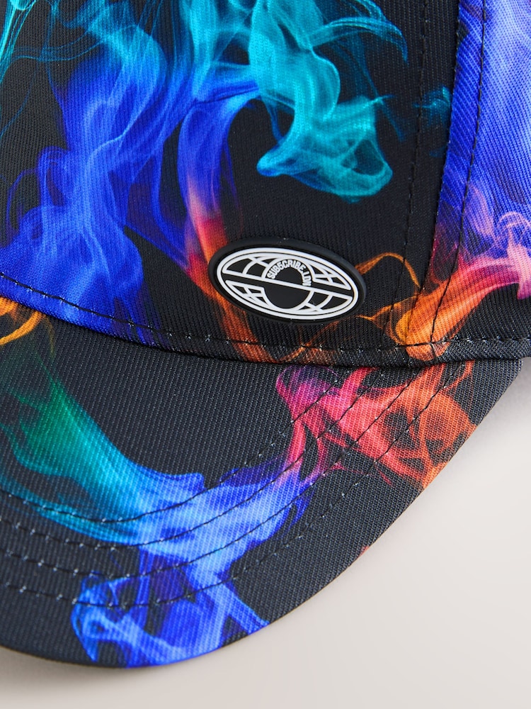 Black Rainbow Flames Baseball Cap (3-16yrs) - Image 2 of 3 Black Rainbow Flames Baseball Cap (3-16yrs) - Image 2 of 3